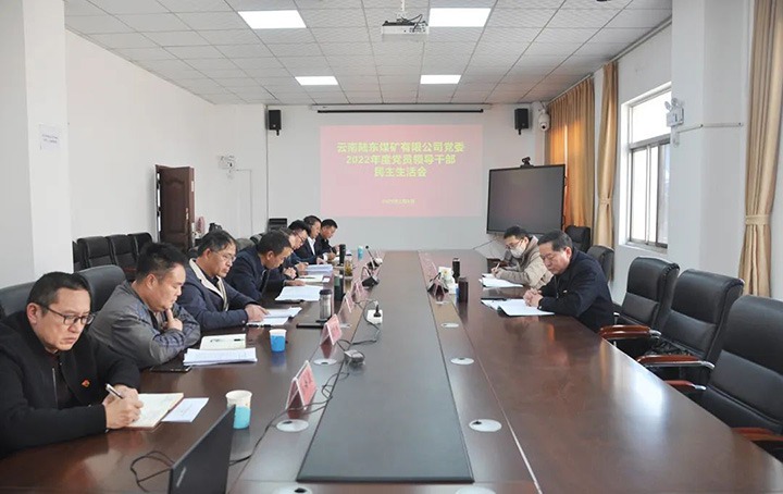 云煤（yl6809永利）集团党委委员、纪委书记、监察专员覃崇辉一行到陆东煤矿公司领导年度民主生涯会